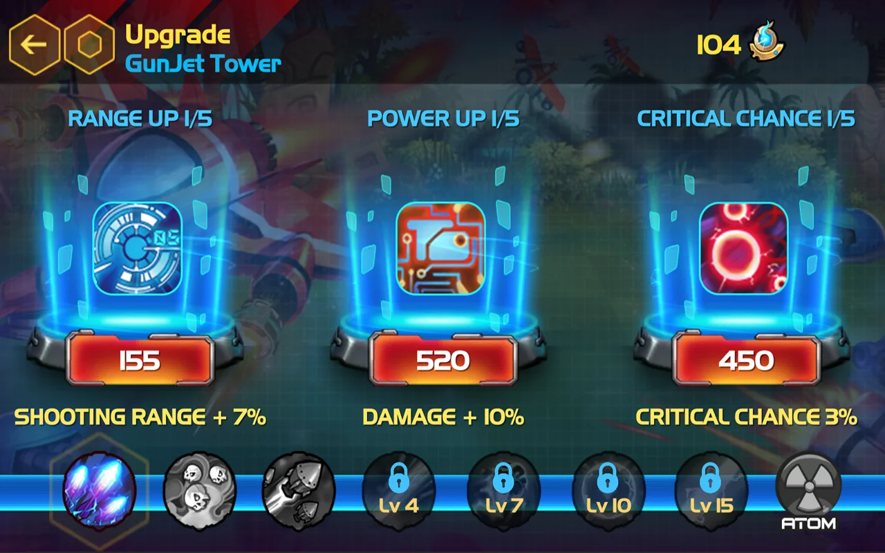 Upgrade menu